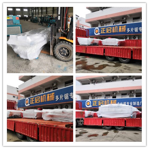 2018年8月發(fā)往上海--原木自動分料架、邊皮輸送架、方木自動進料架、方木自動出料架、成品堆料架