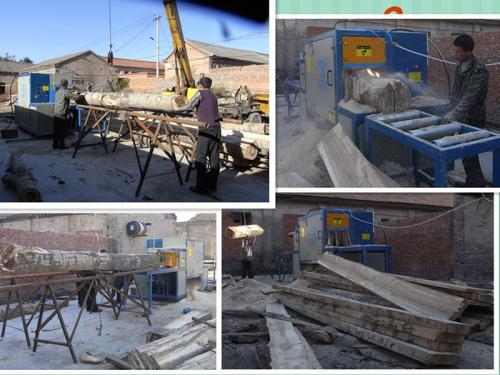 山西長(zhǎng)治-400圓木多片鋸客戶加工現(xiàn)場(chǎng)